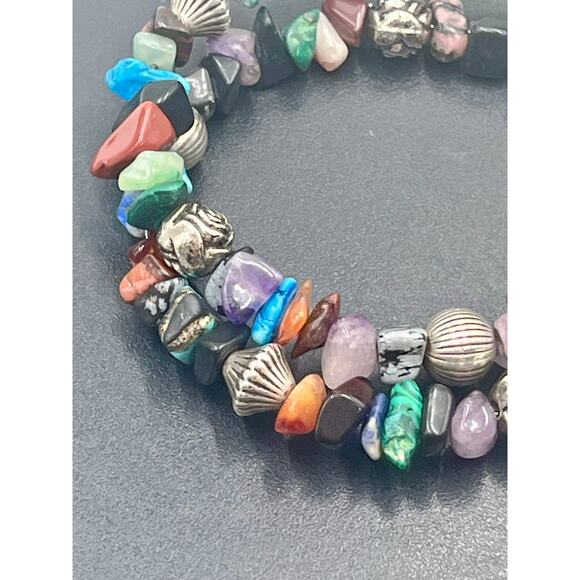 Taxco Mexico 925 Vintage
Sterling Silver Gemstone Wrap Bracelet Cross Pendant - Picture 2 of 13